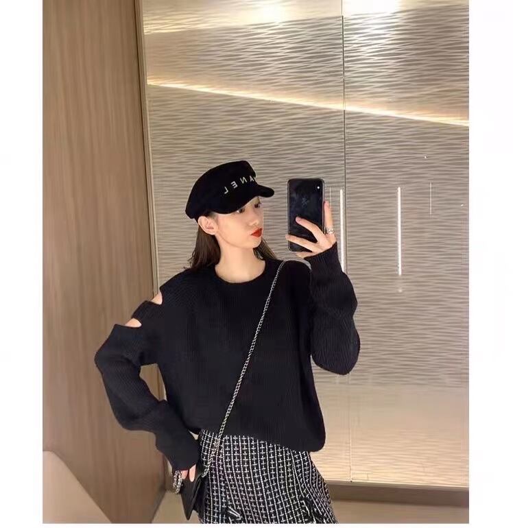 オープンショルダー カラーニット　AJ111-760