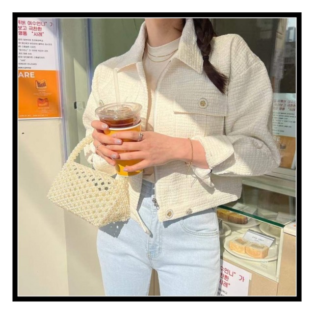 ツイード襟付きジャケット