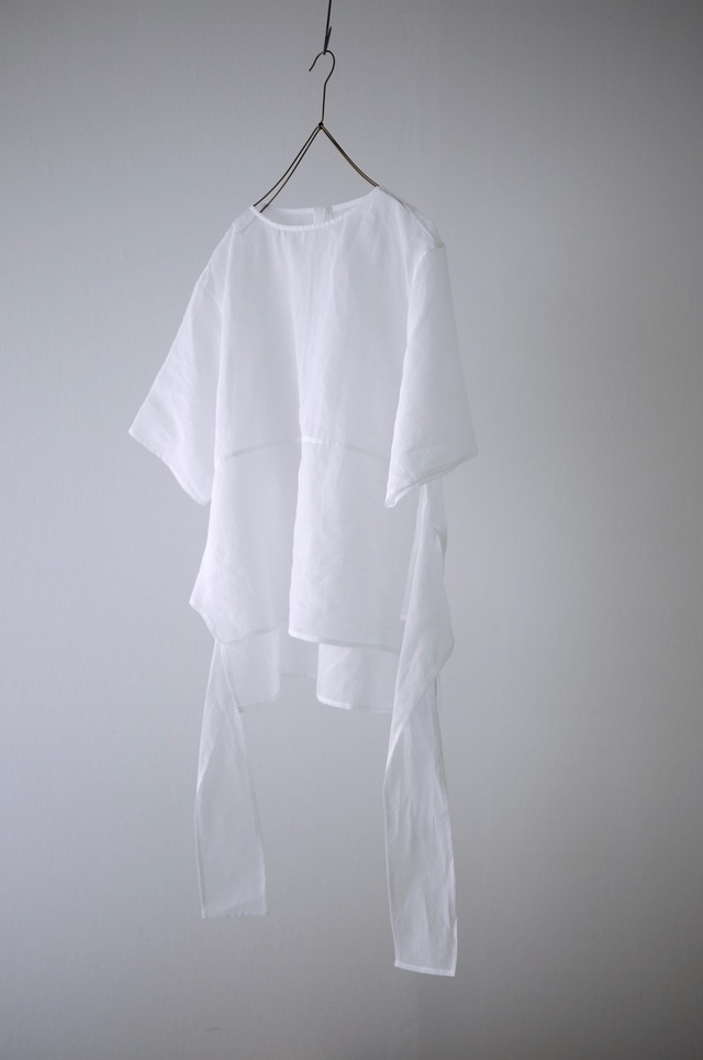 TENNE HANDCRAFTED MODERN / organza half sleeve pullover（ WHITE ）