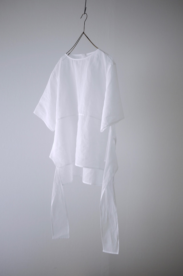 TENNE HANDCRAFTED MODERN / organza half sleeve pullover（ WHITE ）