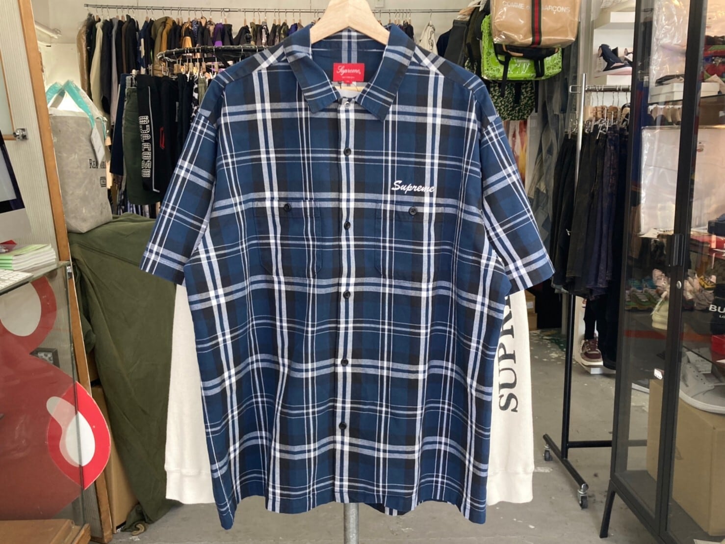 Supreme 21AW THERMAL WORK SHIRT XL BLUE PLAID 27234 | BRAND BUYERS  