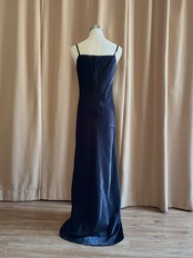 black crushed sequin trim maxi dress-5316-7