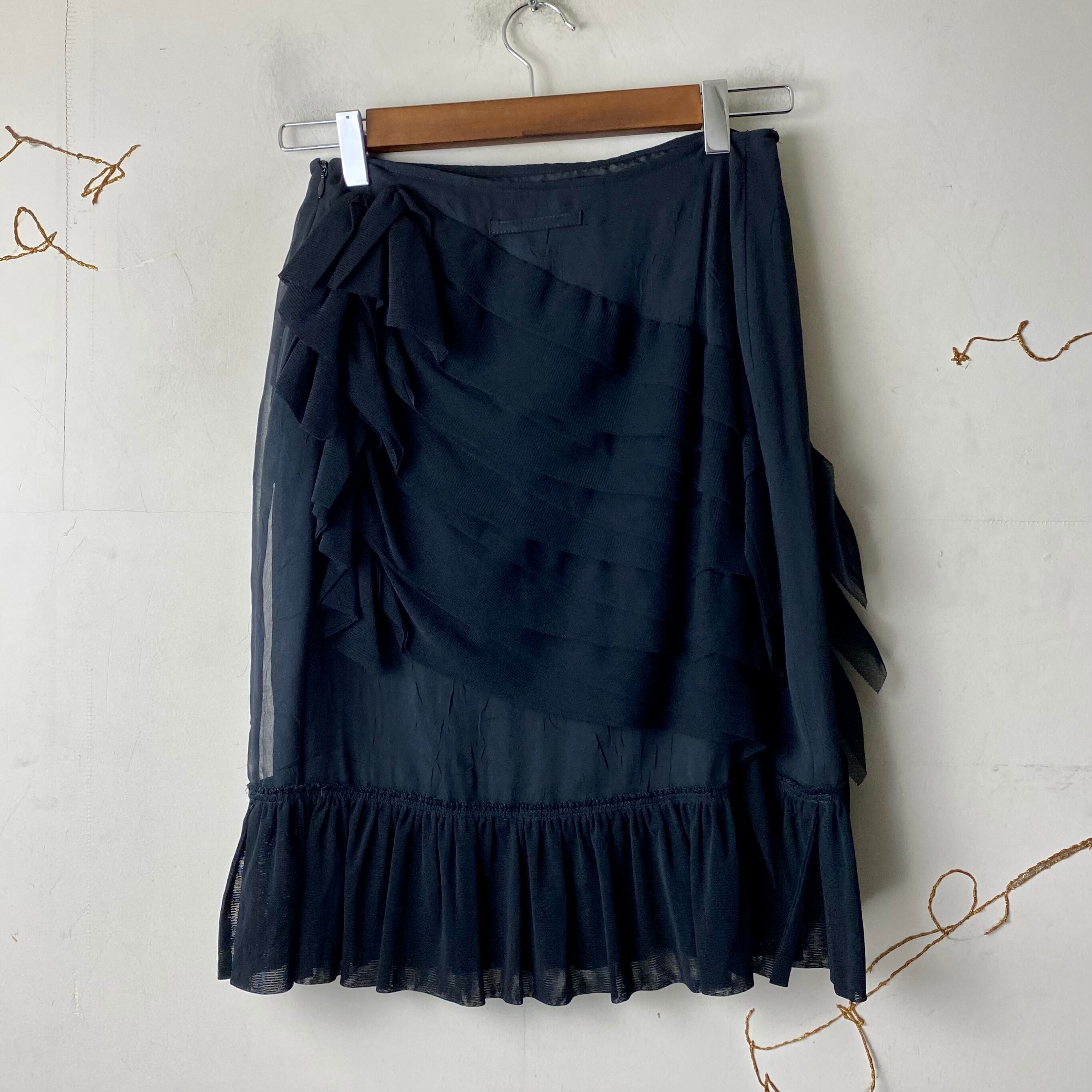 Jean Paul GAULTIER FEMME フリル スカート ブラック Jean Paul GAULTIER FEMME フリル スカート ブラック
