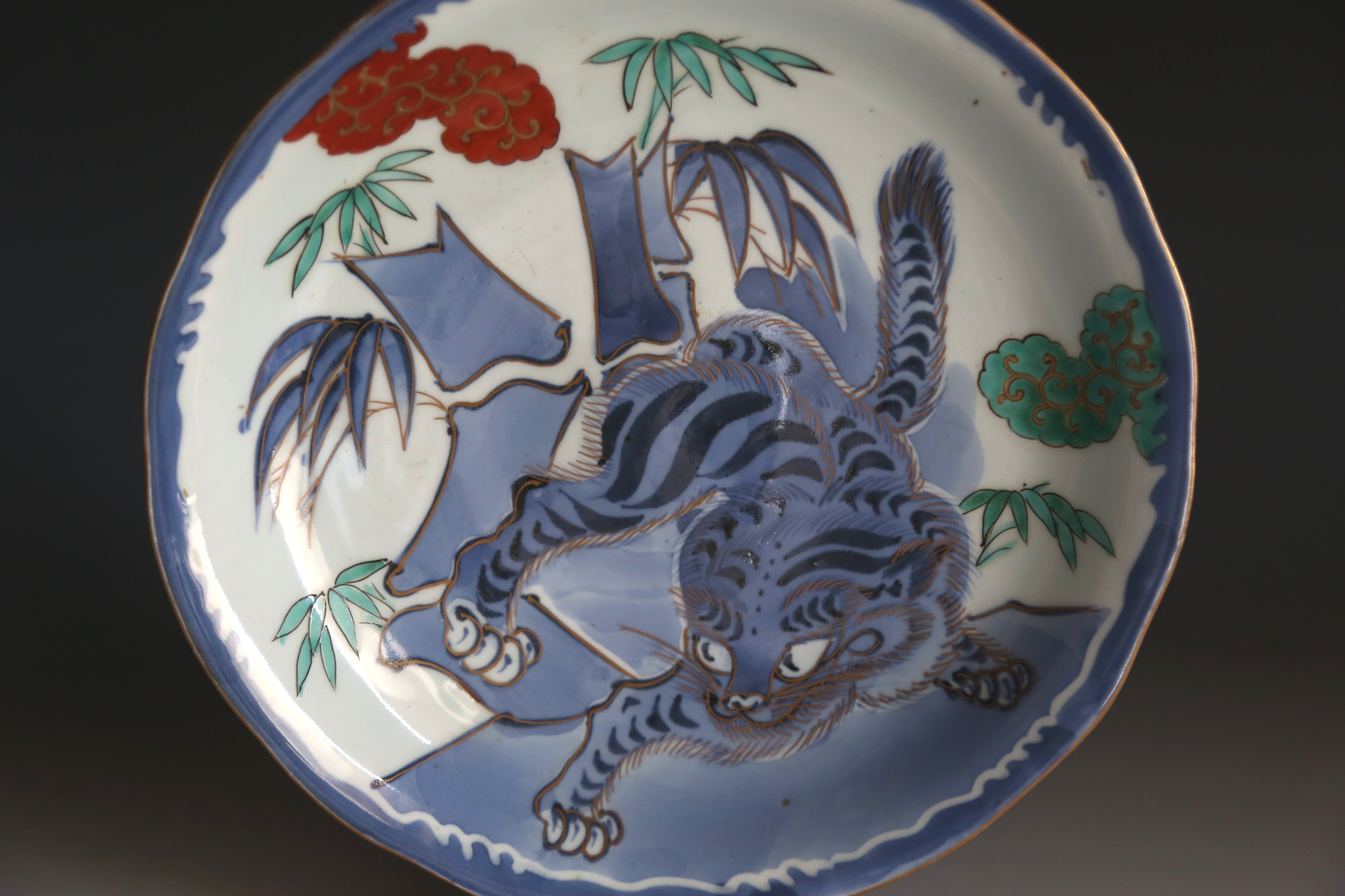 古伊万里 葦鷺文三寸皿 六客 【公式通販】