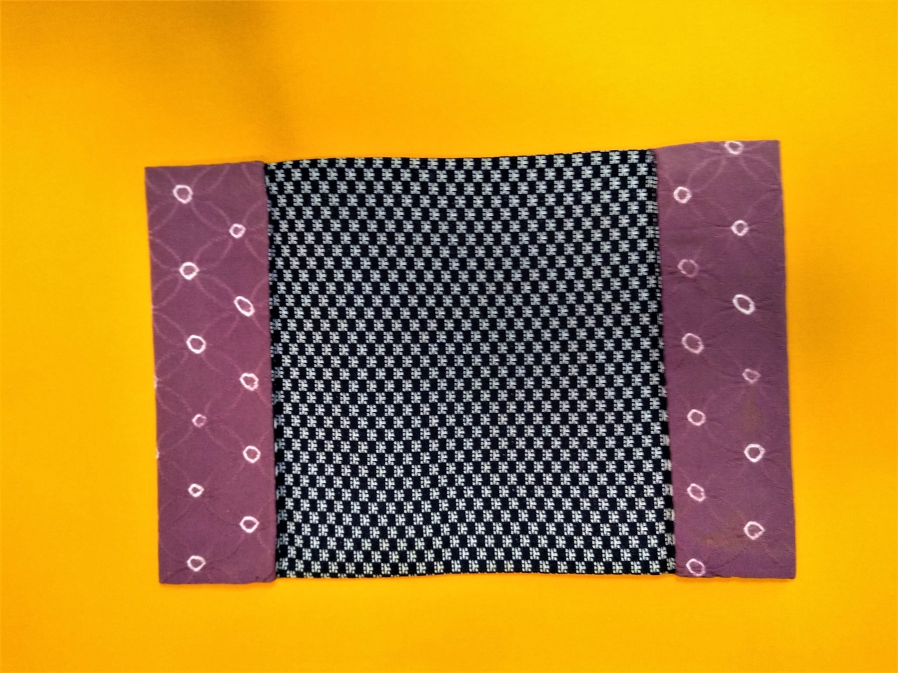 着物地手縫いブックカバー/リボンシリーズ(文庫本サイズ・両見返し綴じ)