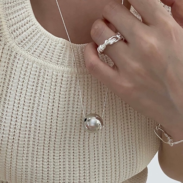 S925 Big ball slide necklace (N235)