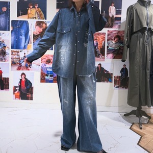 アウラアイラ AULA AILA GRAFFITI DENIM PANTS