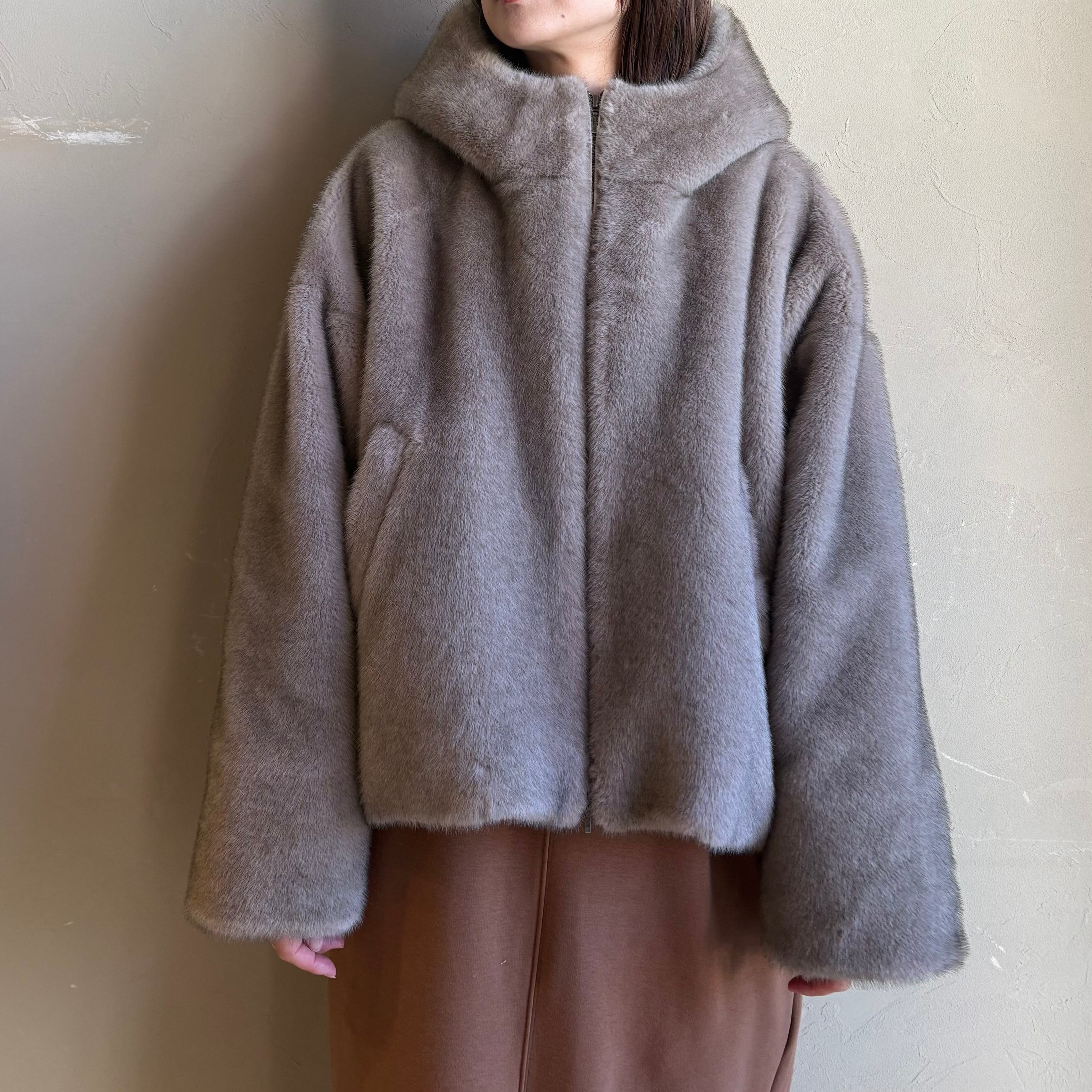 ミンク　フーディー QTUME 】エコミンクファーショートフーディー | valance 福井