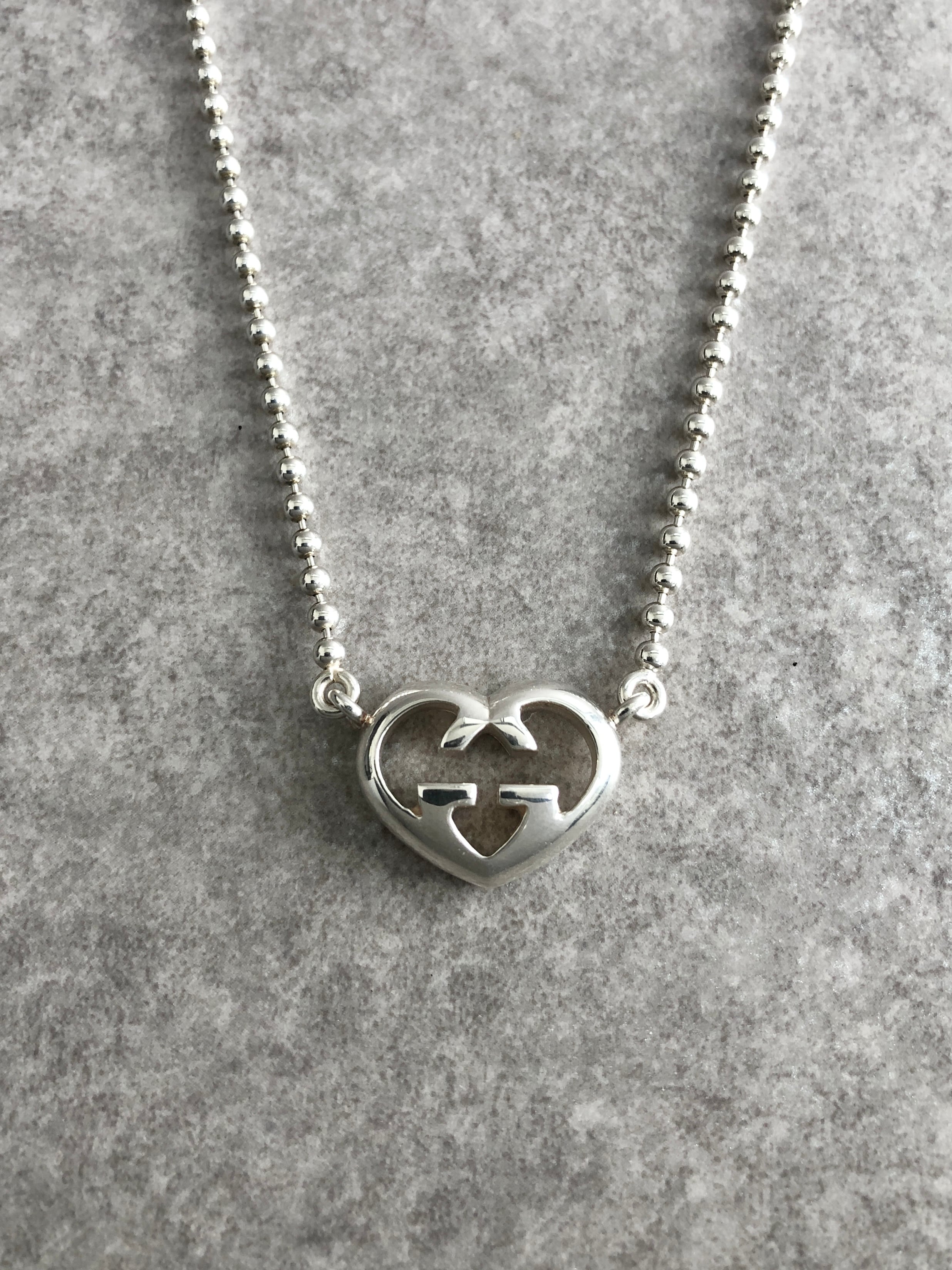 GUCCI グッチ ネックレス シルバー インターロッキングG 925 ハート