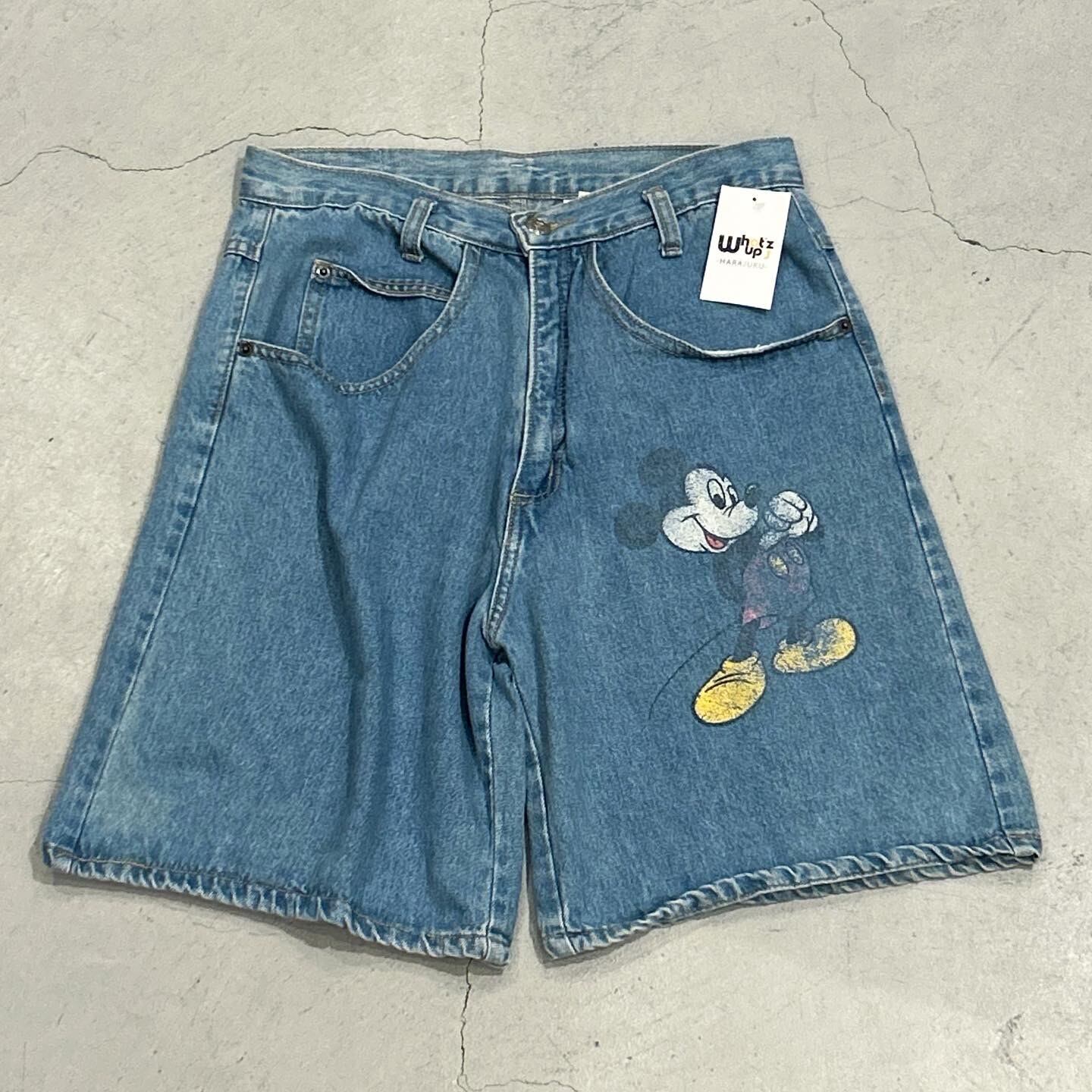 90s Disney ”Mickey by Jerry Leigh“ printed denim shorts【高円寺店】