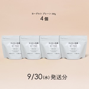ヨーグルト プレーン 500g4個セット　9月30日（水）発送分