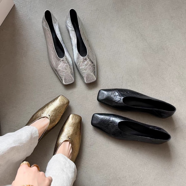square-toe flat shoes 10969