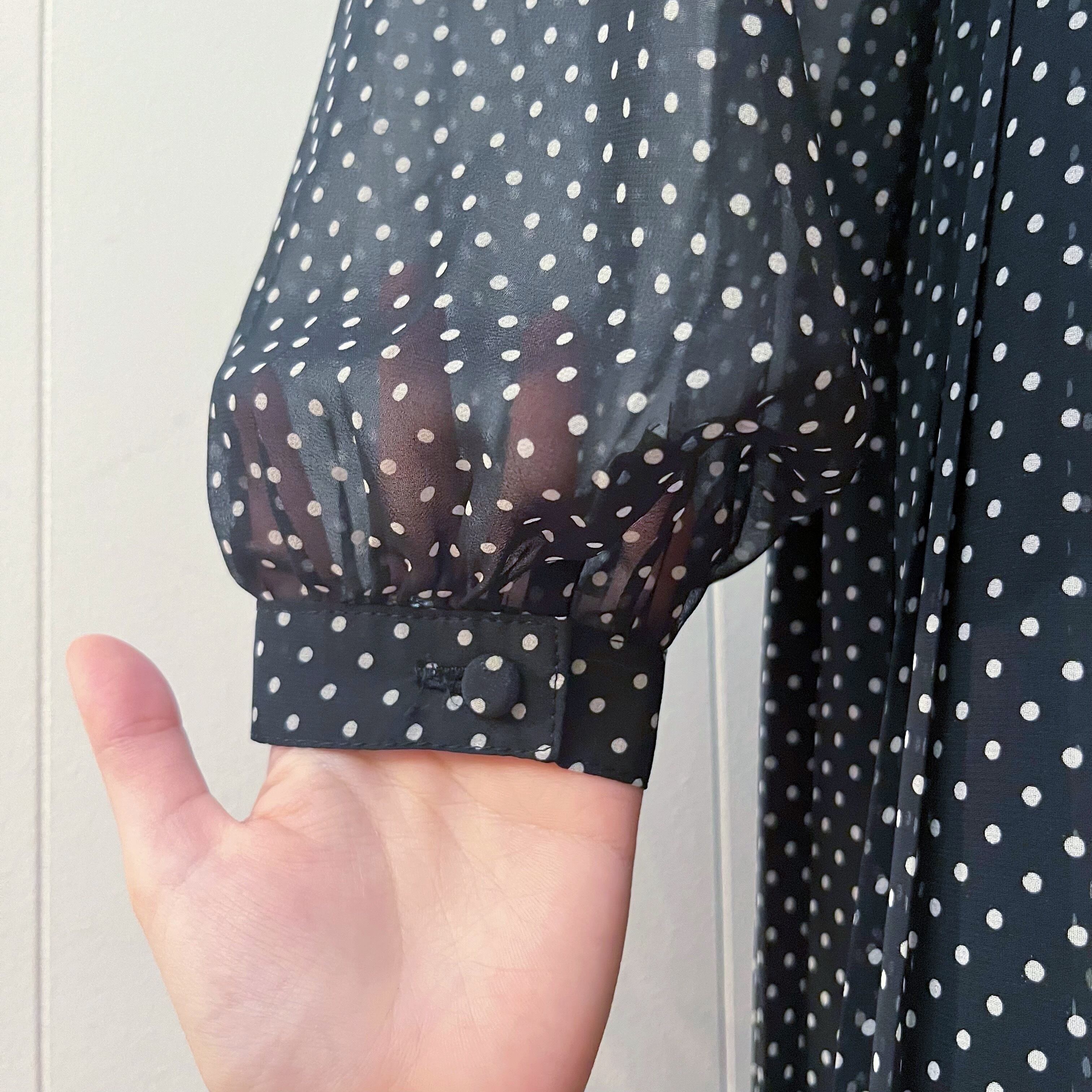 white dot pleats sheer one-piece