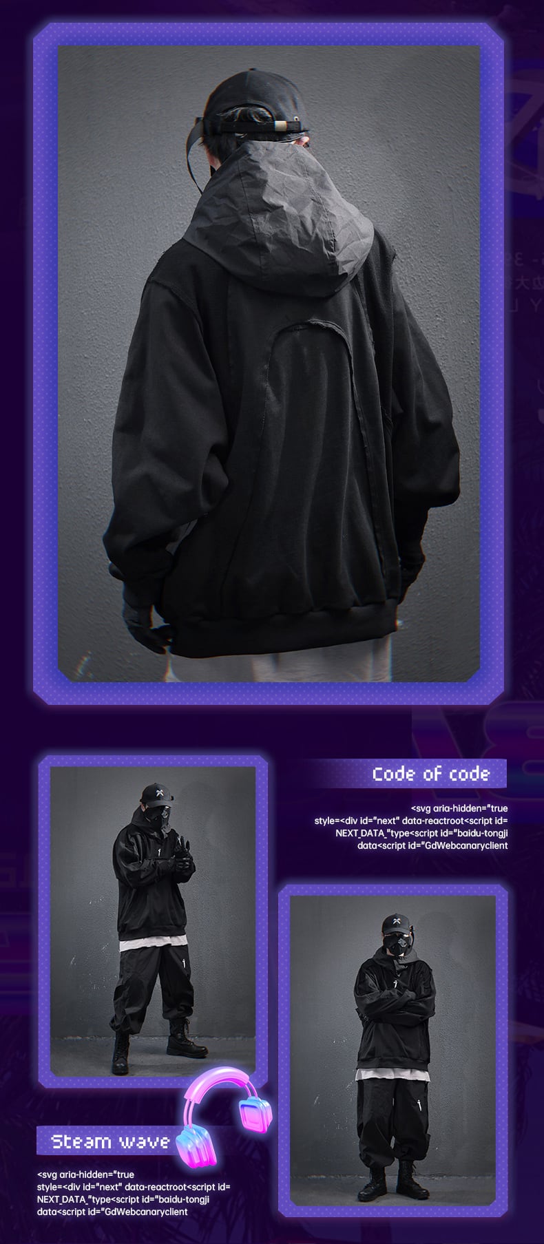 JIYEIND 25SS ウォッシュインサイドアウトステッチ パーカー | テック