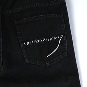 KUON / Sashiko Mended Black Denim Trousers