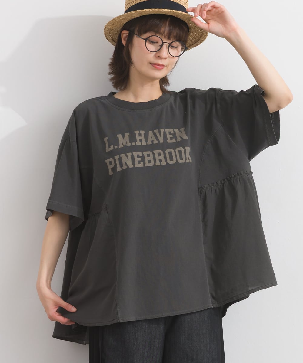 K261111 ピグメントリメイク風フリルプルオーバー / Pigment-Dyed