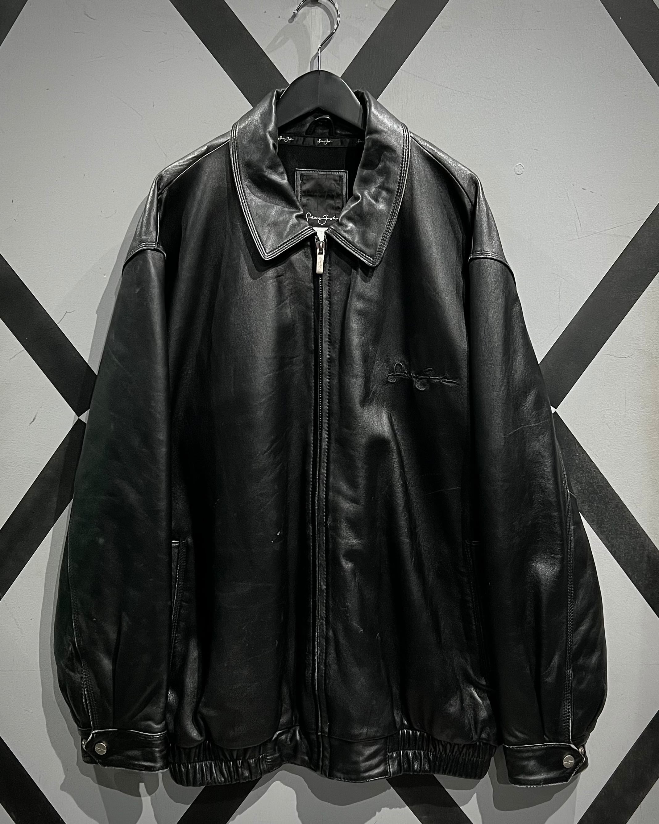X VINTAGE】 “Sean John”Logo Emboss Design Vintage Loose Zip Up
