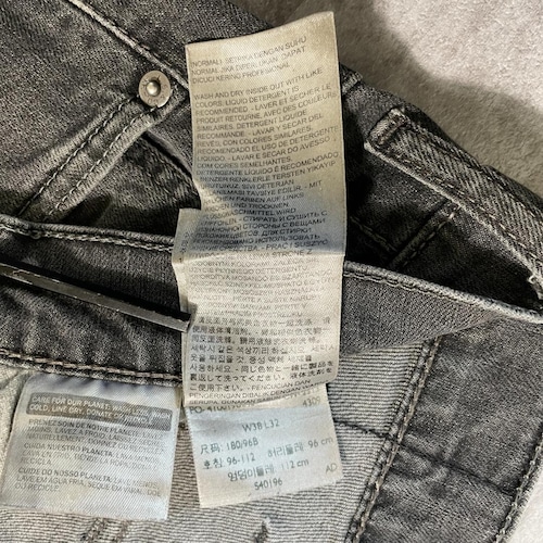 【W38 L32】levi's 先染ブラック リーバイス 569 詳細写真11