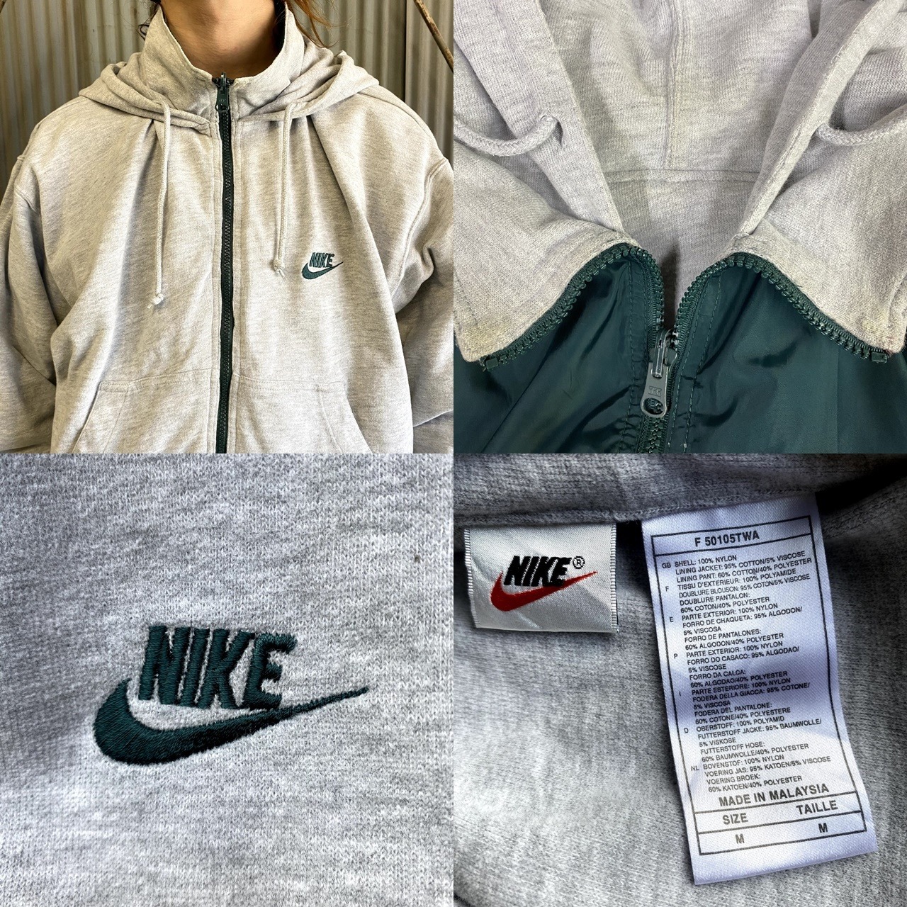90年代 NIKE ナイキ ビッグスウォッシュロゴ ナイロン×スウェット 