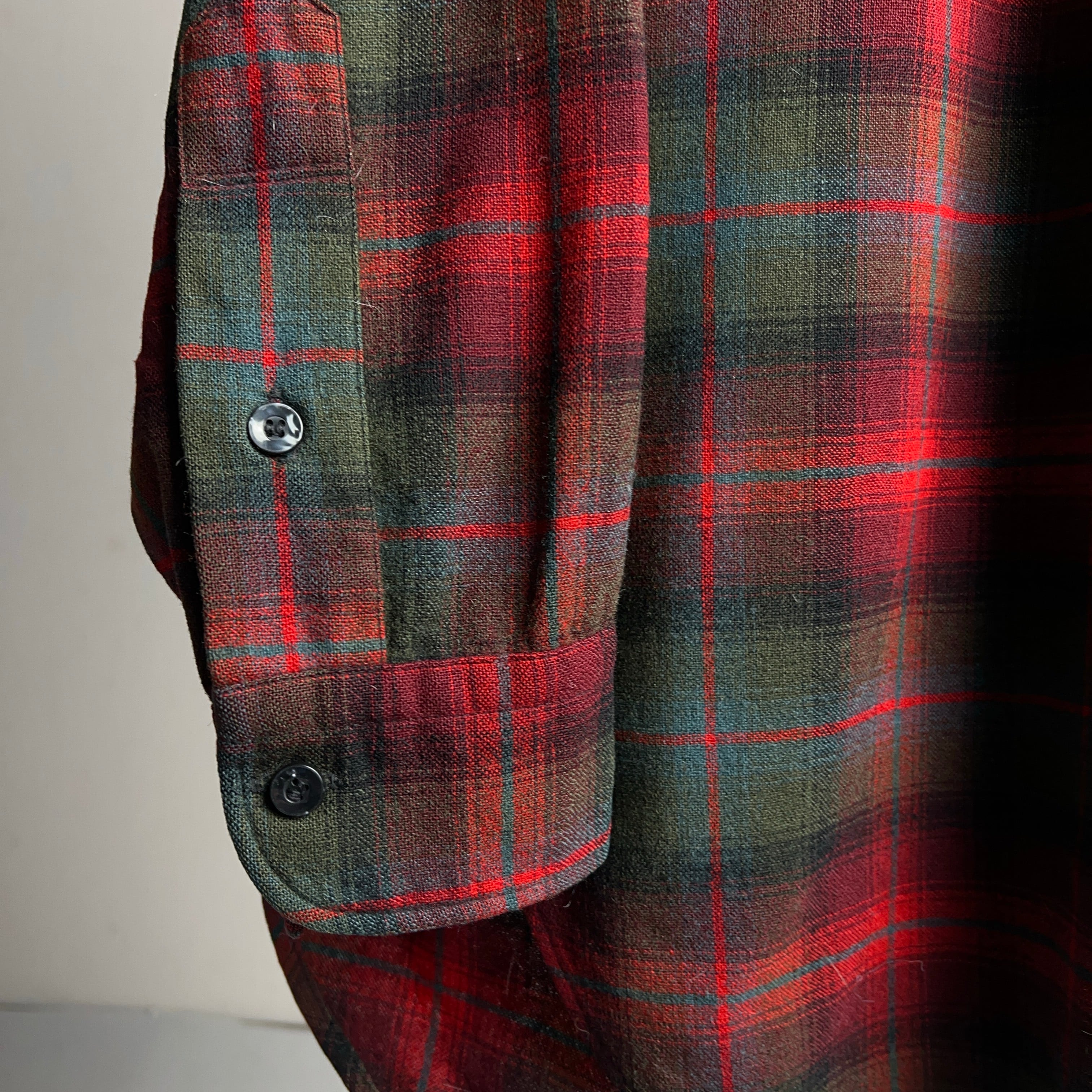 1950's~60's PENDLETON OMBRE PLAID WOOL SHIRT 50年代 60年代 ペン