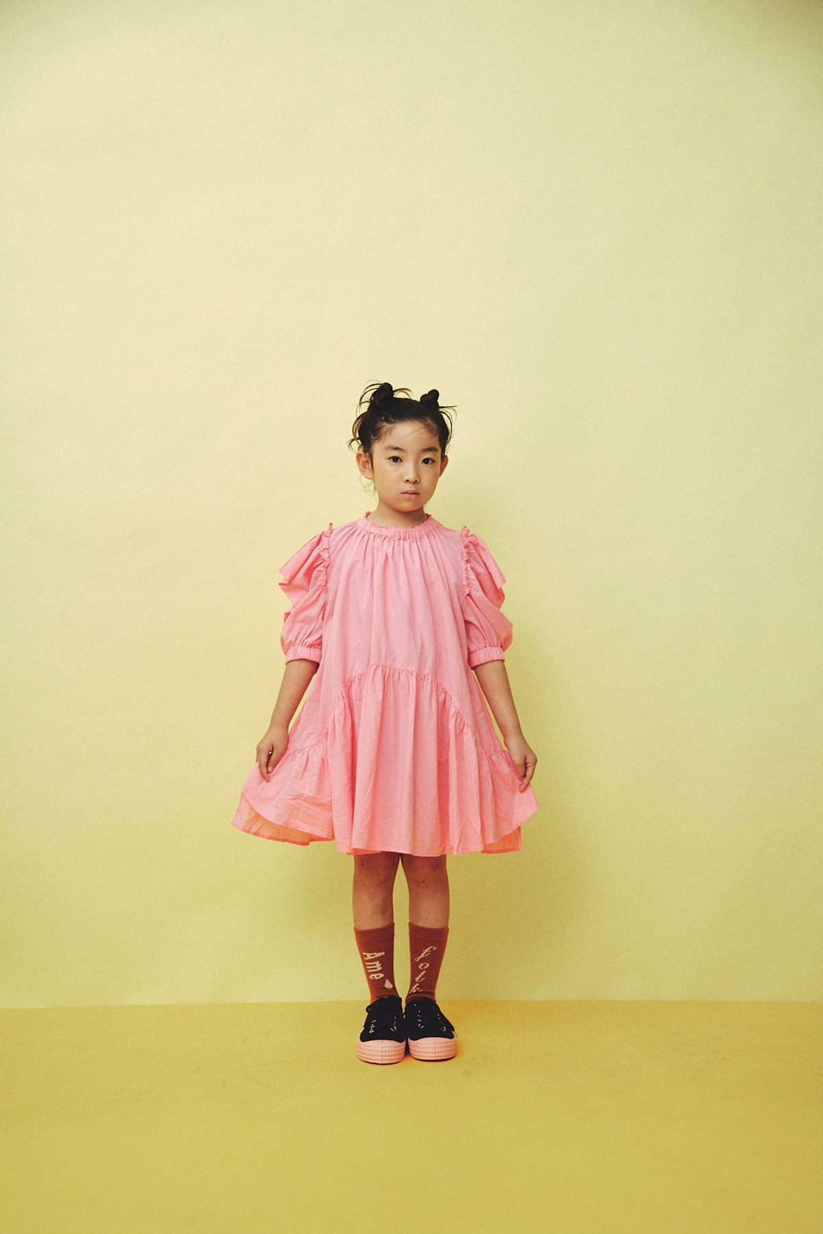 26SS】folkmade(フォークメイド)Playground dress PINK(LL)ワンピース 