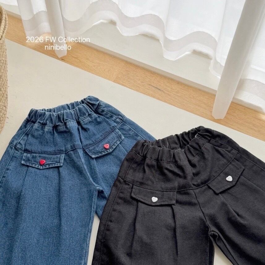 送料無料【予約】/ イブワイドデニムパンツ / ninibello