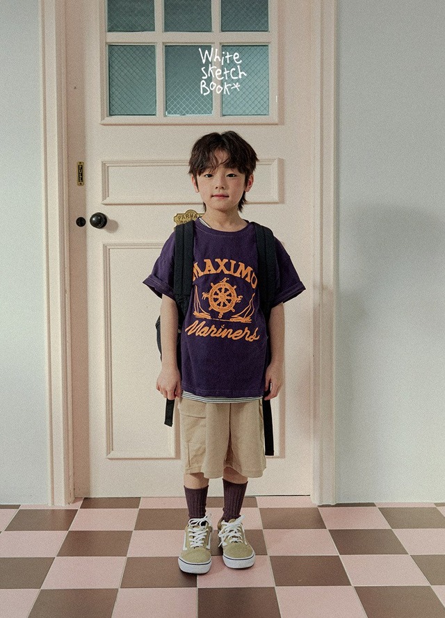 【取寄】white sketchbook｜maximo short sleeve tee｜マキシモ半袖T｜5-17｜kids&jr｜26 summer