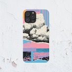 受注生産 iPhoneケース 雲とピンクの風景ZINEコラージュ｜風景コラージュ ZINE019D