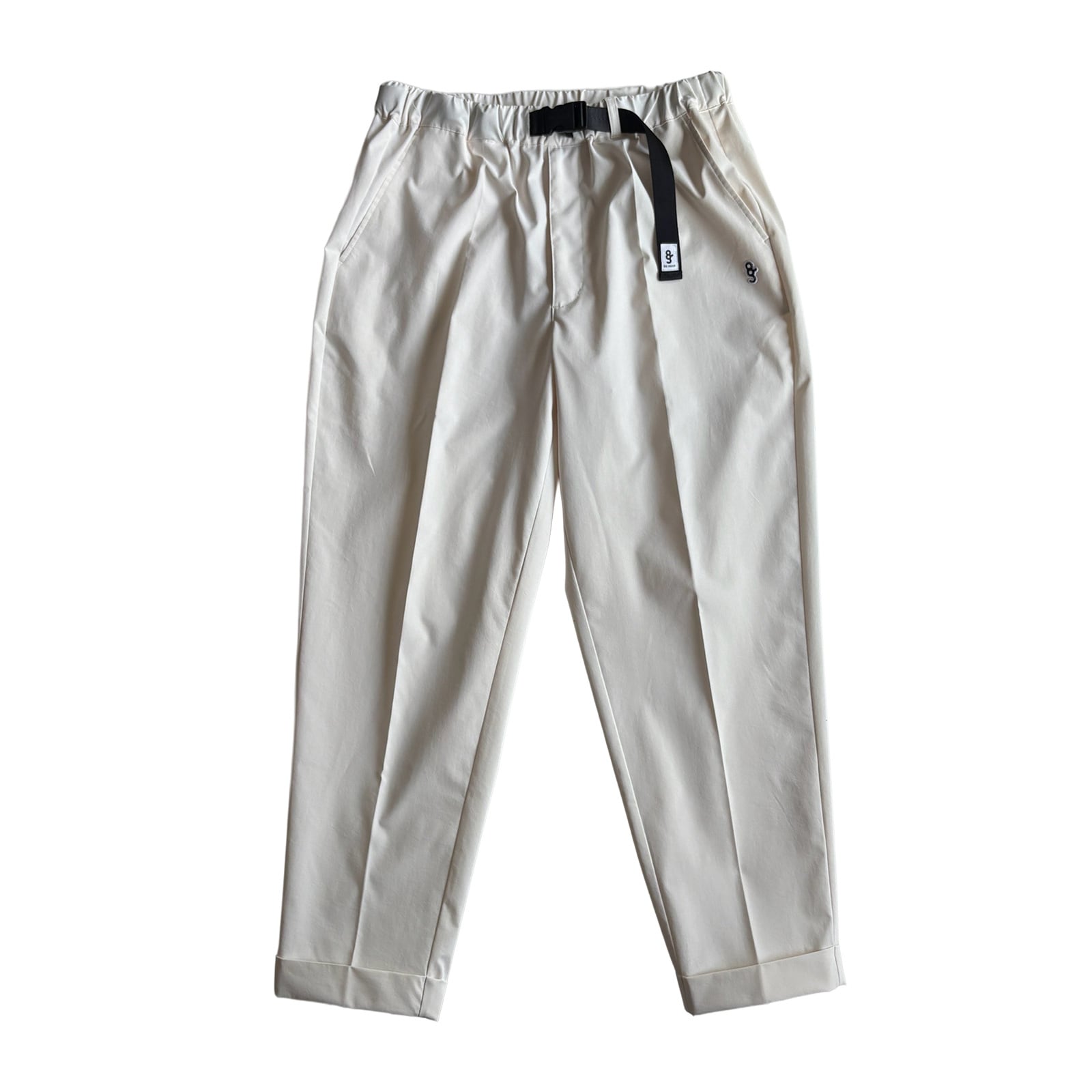 CENTER PRESS ADJUSTABLE TWILL PANTS -OFF WHITE-