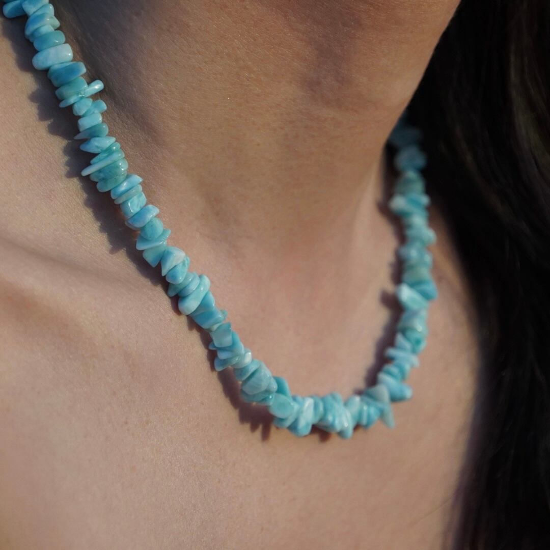 カリブ海の宝物✴︎ラリマーとクリスタルのワイヤージュエリー Caribbean Jewelry