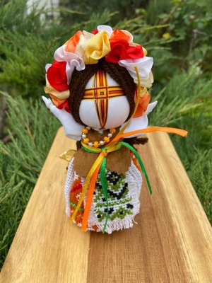 UA.Designer手作りモタンカ 14cm（ウクライナの御守り）スタンド付き