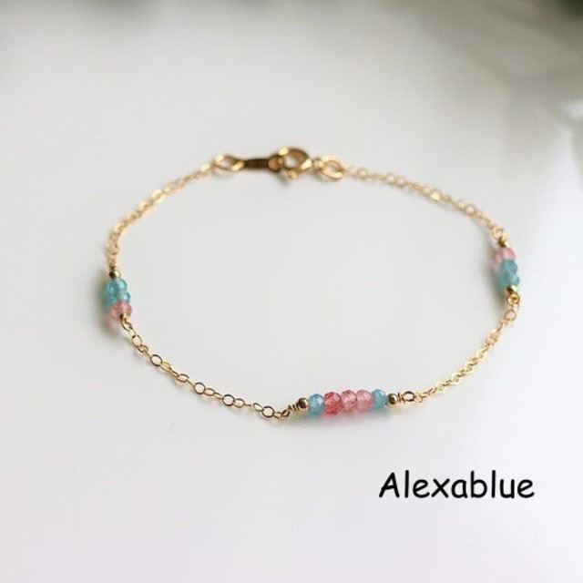 アパタイト＆ピンクエピドート ブレスレット K14GF Apatite＆Pink Epidote bracelet