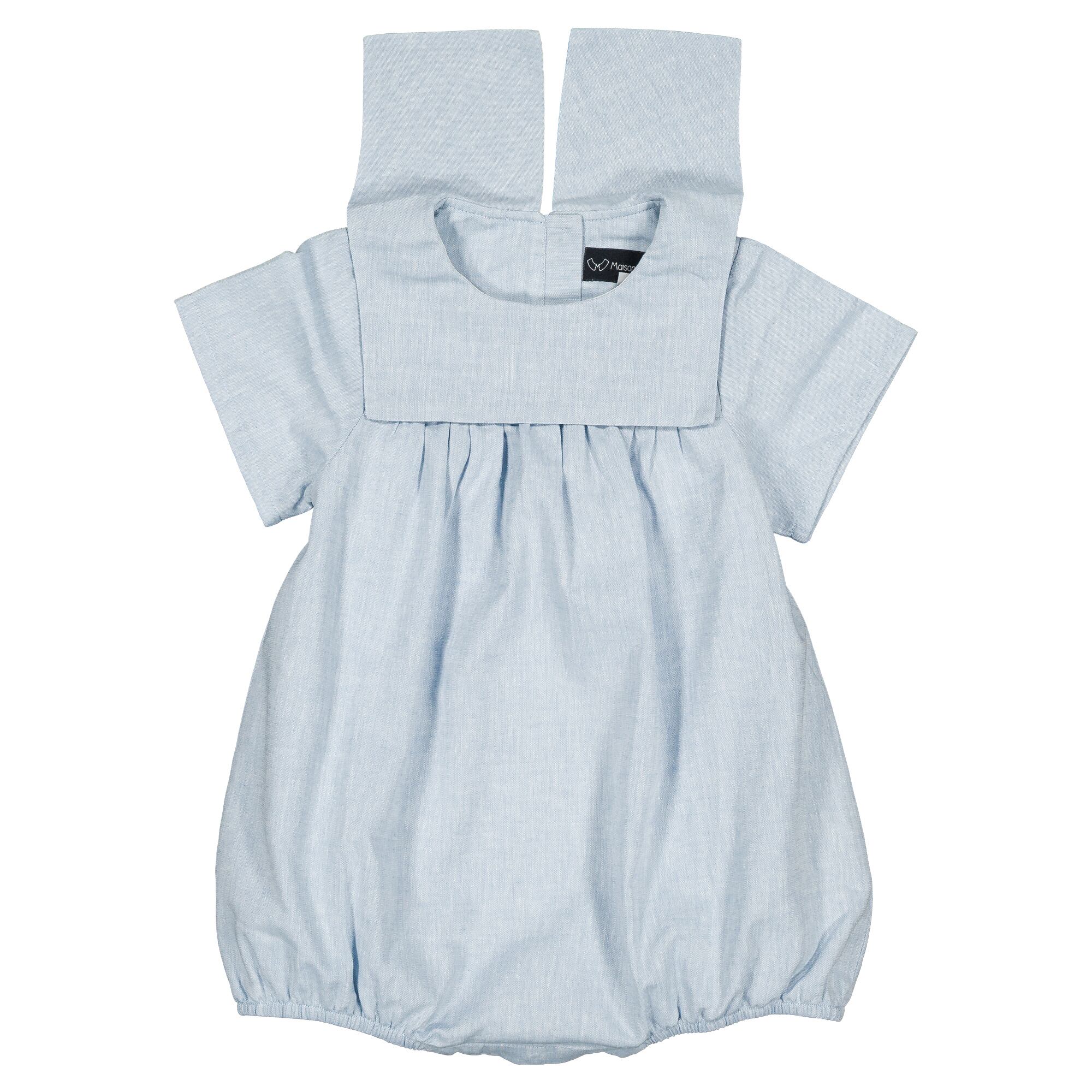 予約【Maison Marelle】Romper BOURBON- blue sky linen / 6月上旬以降入荷