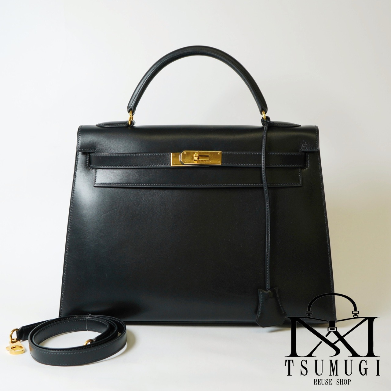 Hermès エルメス ケリー 32 セリエ ボックスカーフ 2wayバッグ ハンドバッグ ゴールド金具 ○X:1994年