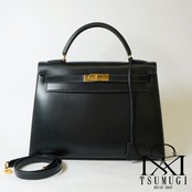 Hermès エルメス ケリー 32 セリエ ボックスカーフ 2wayバッグ ハンドバッグ ゴールド金具 ○X:1994年