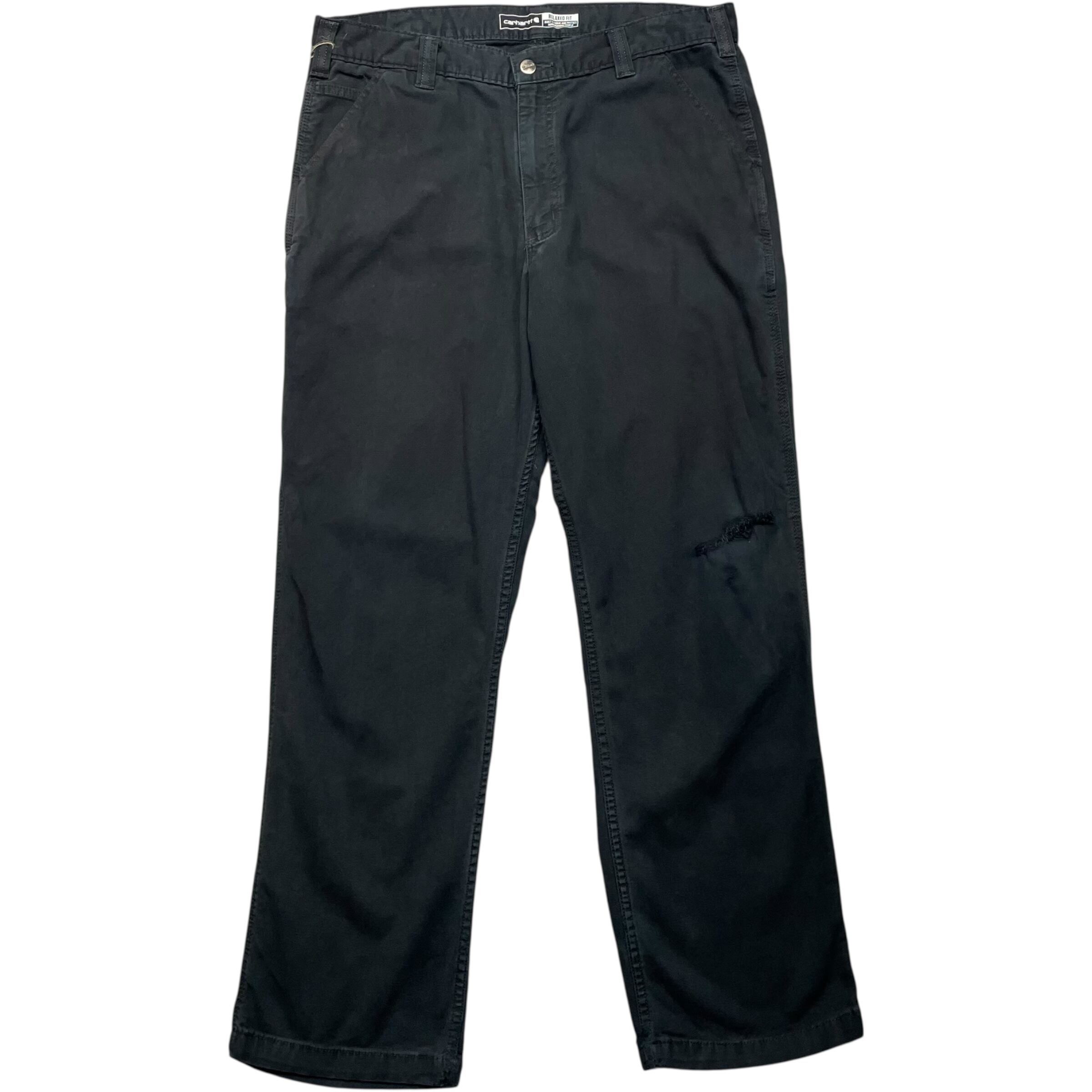 《実寸 W36L31》 Carhartt カーハート ワークパンツ ダメージ ブラック no.8628