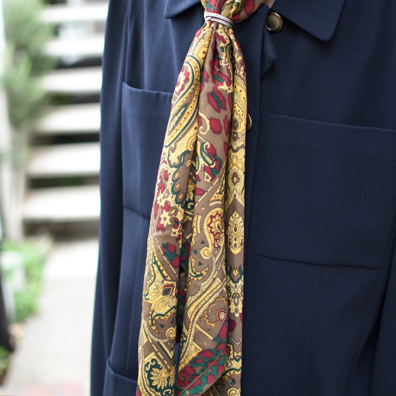 pattern silk scarf