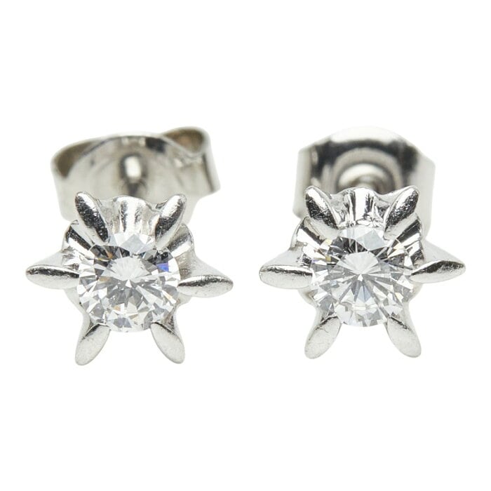 Pt850 プラチナ ダイヤモンド ダイヤ0.30ct ピアス レディース 中古