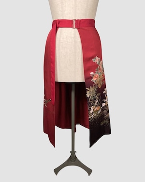 着物重ねスカート(振袖より制作) Kimono Overlay Skirt (Made of Furisode-Kimono)