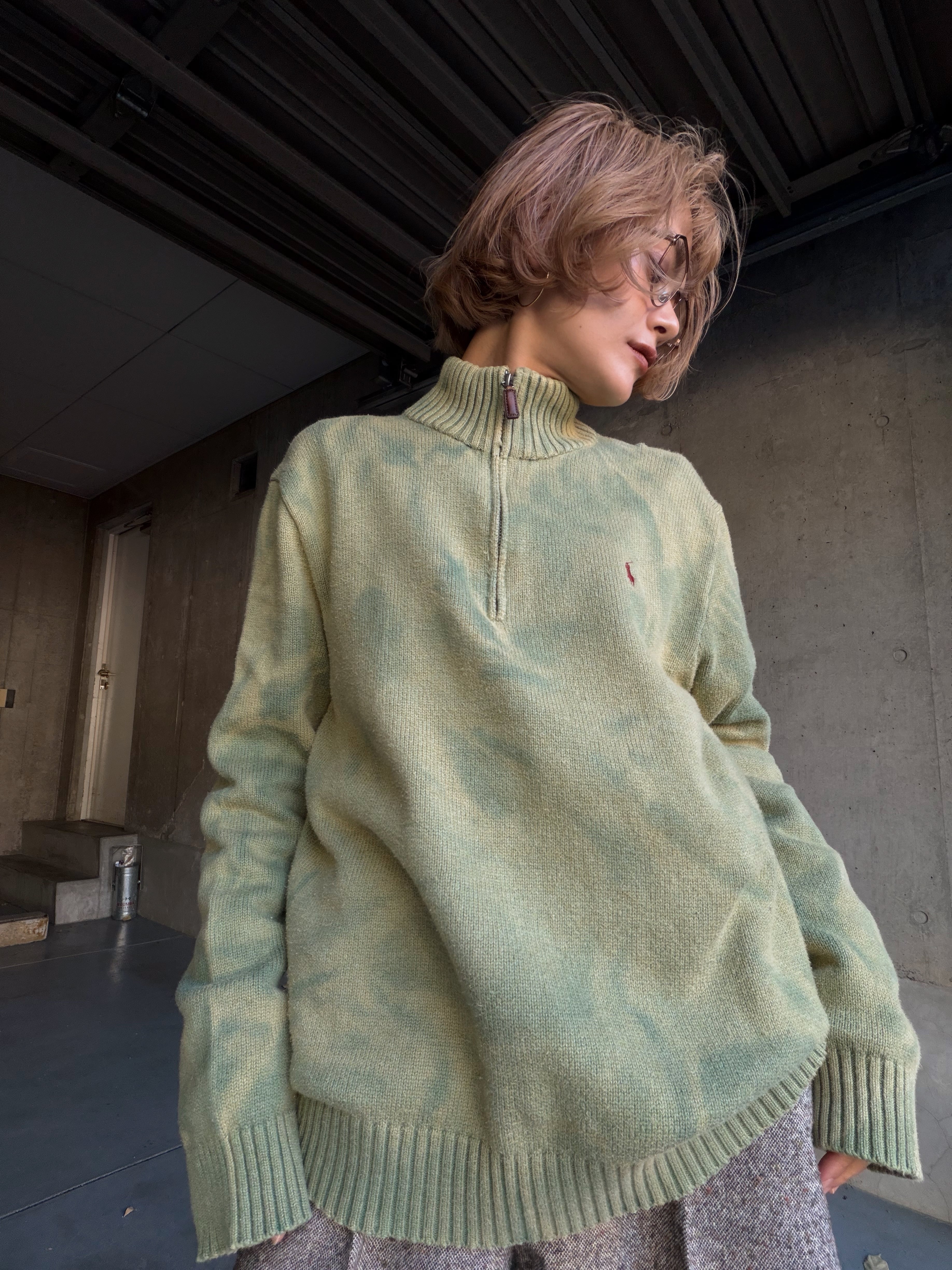 (KN579)Polo Ralph Lauren breach half zip knit