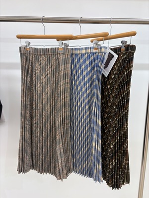 le vent souffle チェックプリーツスカート B011