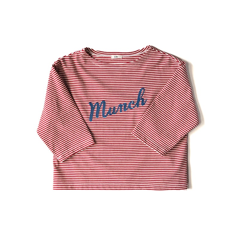 【送料無料】Uhr  Striped Embroidery Long Tee