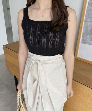 《即納商品》moire wrap skirt (ivory / black)