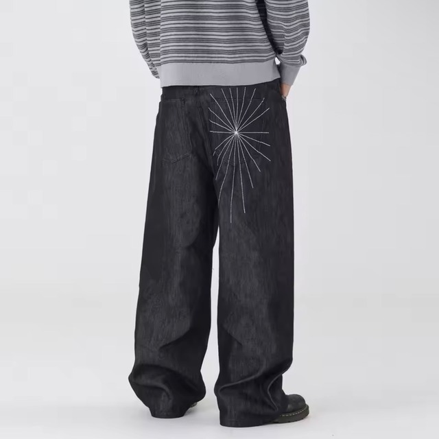 back stitch loose denim
