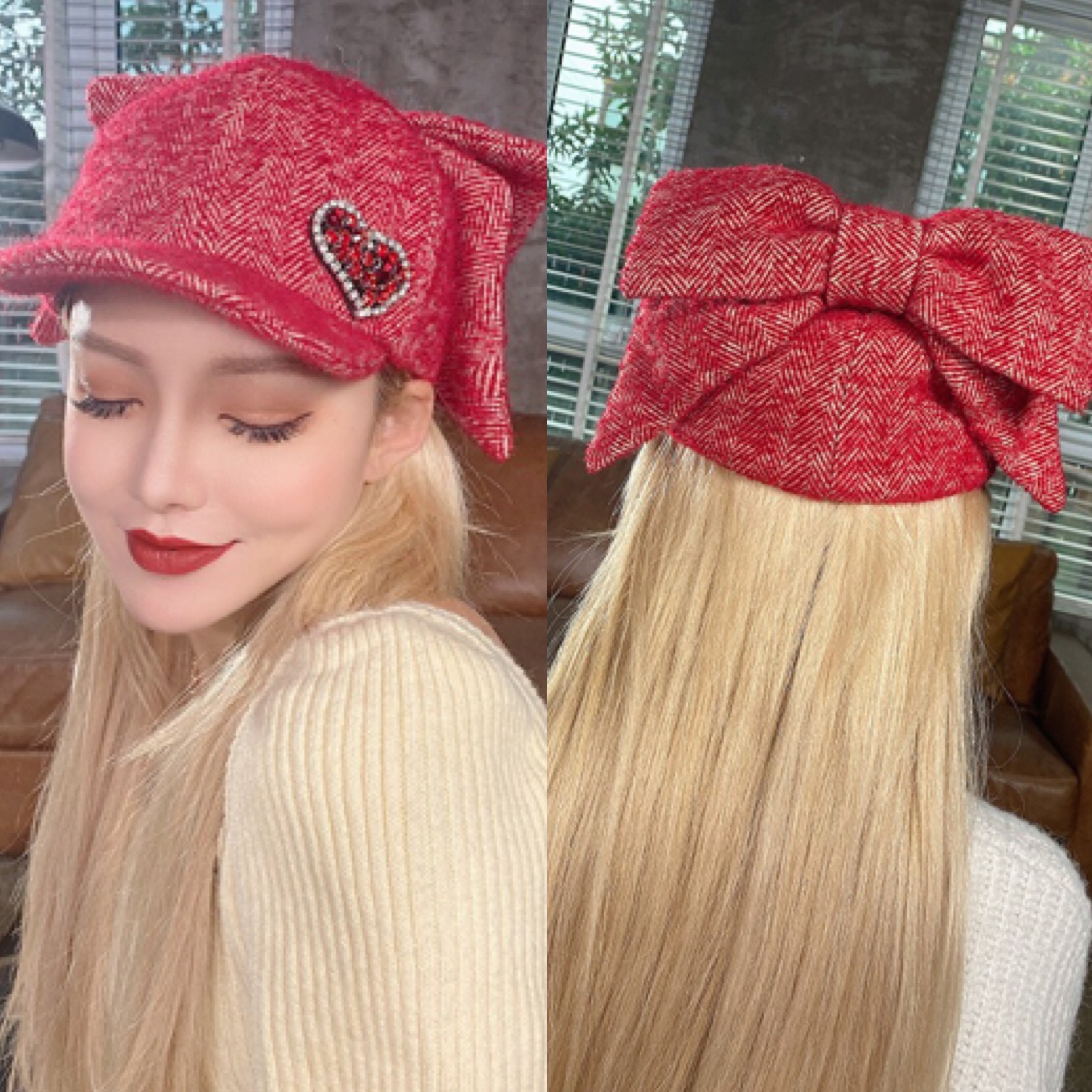 赤いリボンの帽子 赤 リボン 帽子 キャップ | LOVEYsmileSHOP
