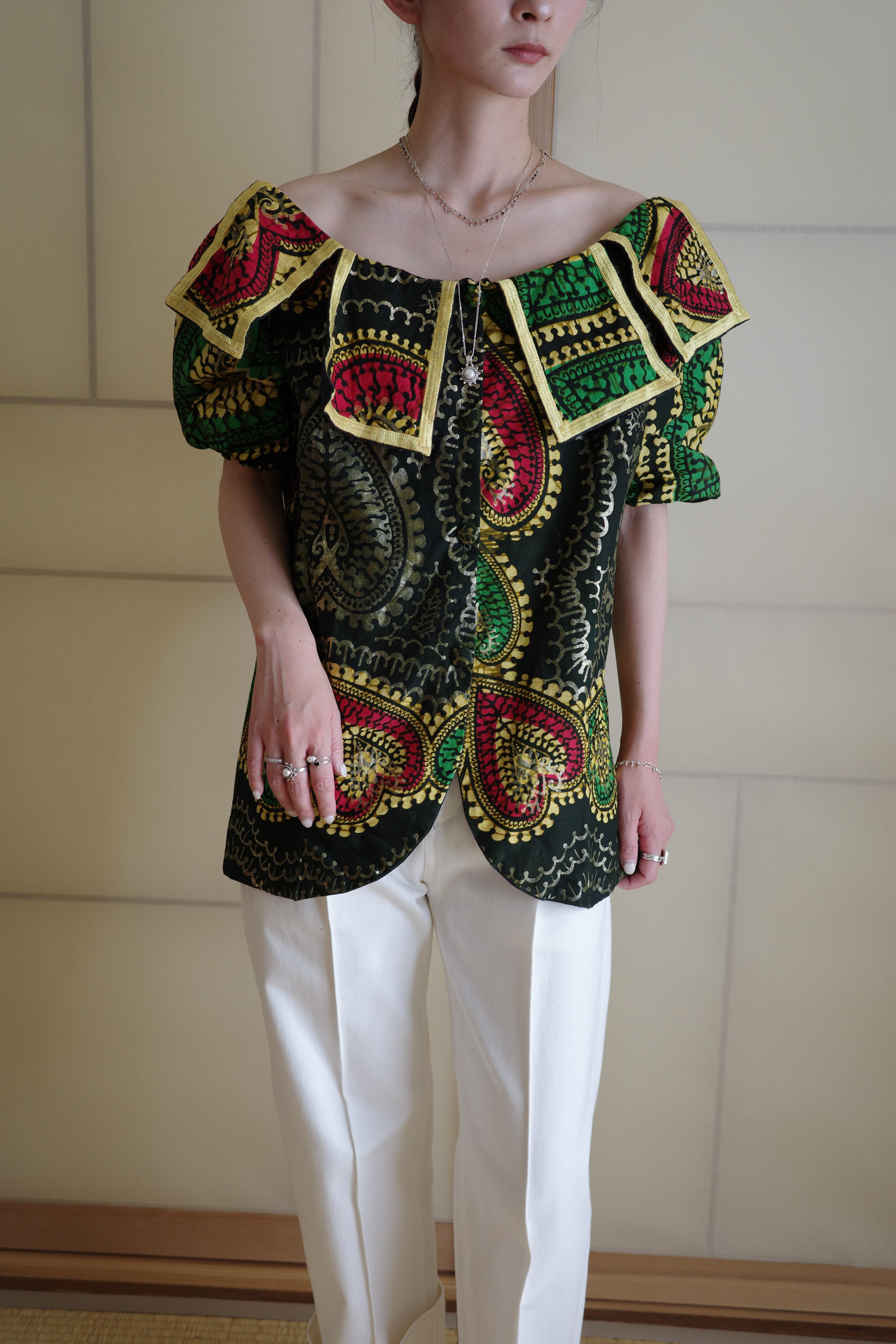 1980-90s African print top