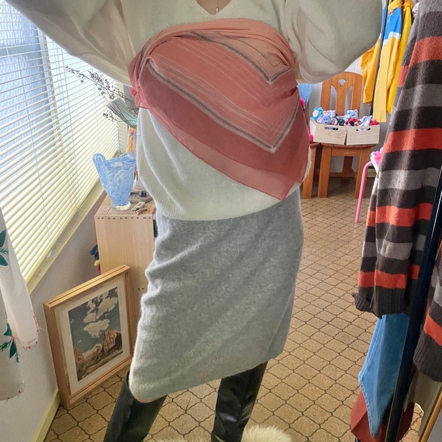 scarf see-through pink