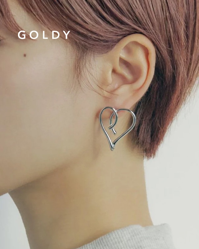 GOLDY/ゴールディ/ドローイング ハート ピアス/アクセサリー/1240303【追跡可能メール便180円】