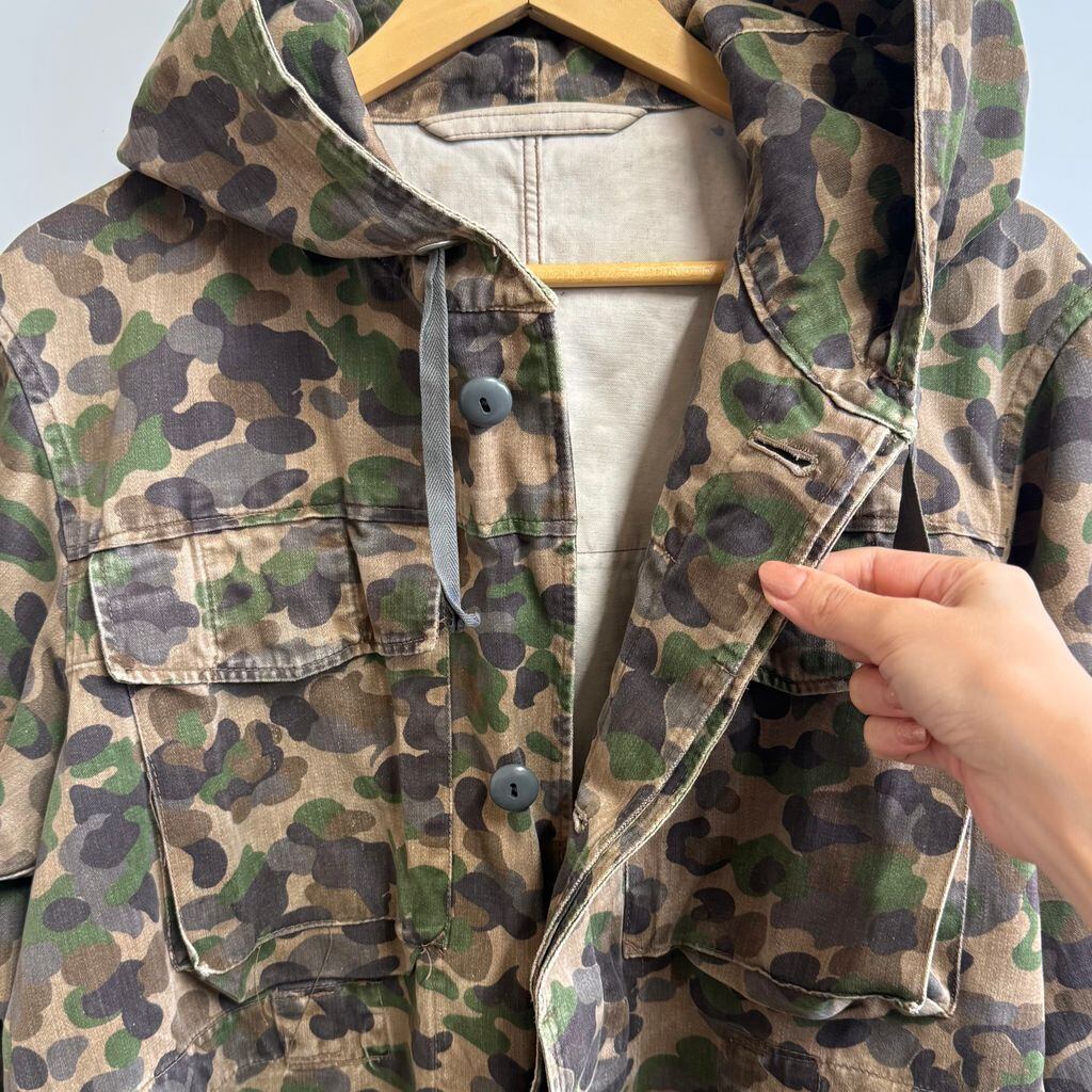 70s~ オーストラリア軍　ピードットカモ　フィールドパーカー　ショートタイプ ミリタリージャケット ピードットカモ フィールドパーカー エポレット