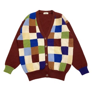 ボックス柄カーディガン
